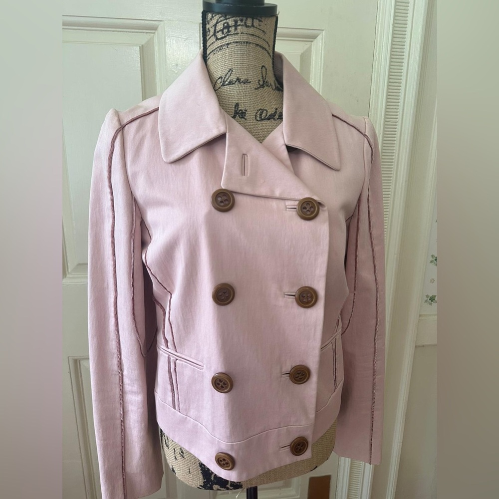 Women's Blush Pink Double-Breasted Pea Coat